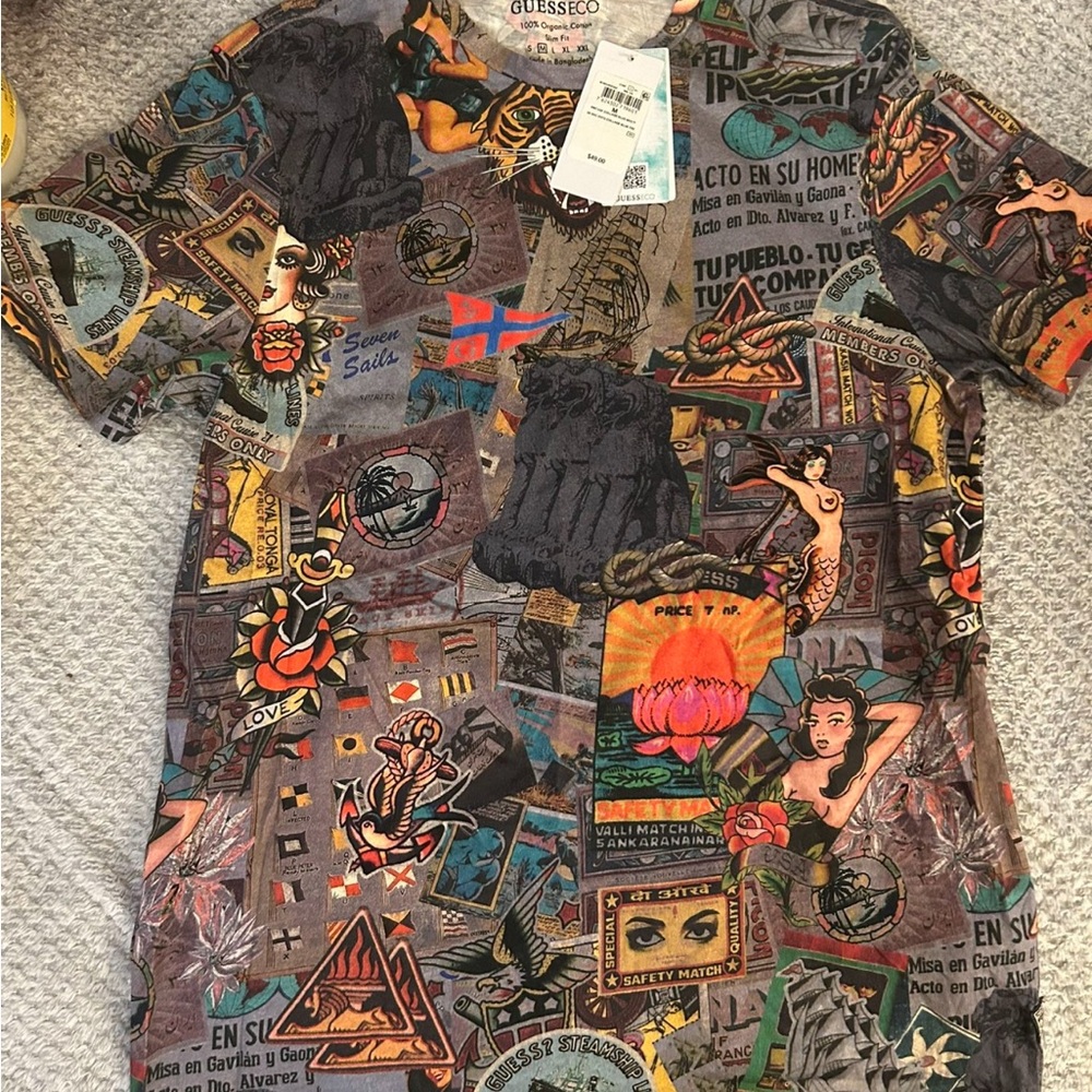 Guess Eco Graphic Tee with Tiger Design